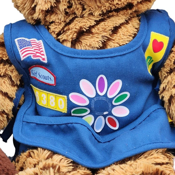 Lot of Girl Scouts Build a Bears Teddy Bear S'mores Thin Mint Cookie Samoas Trio - Picture 6 of 12